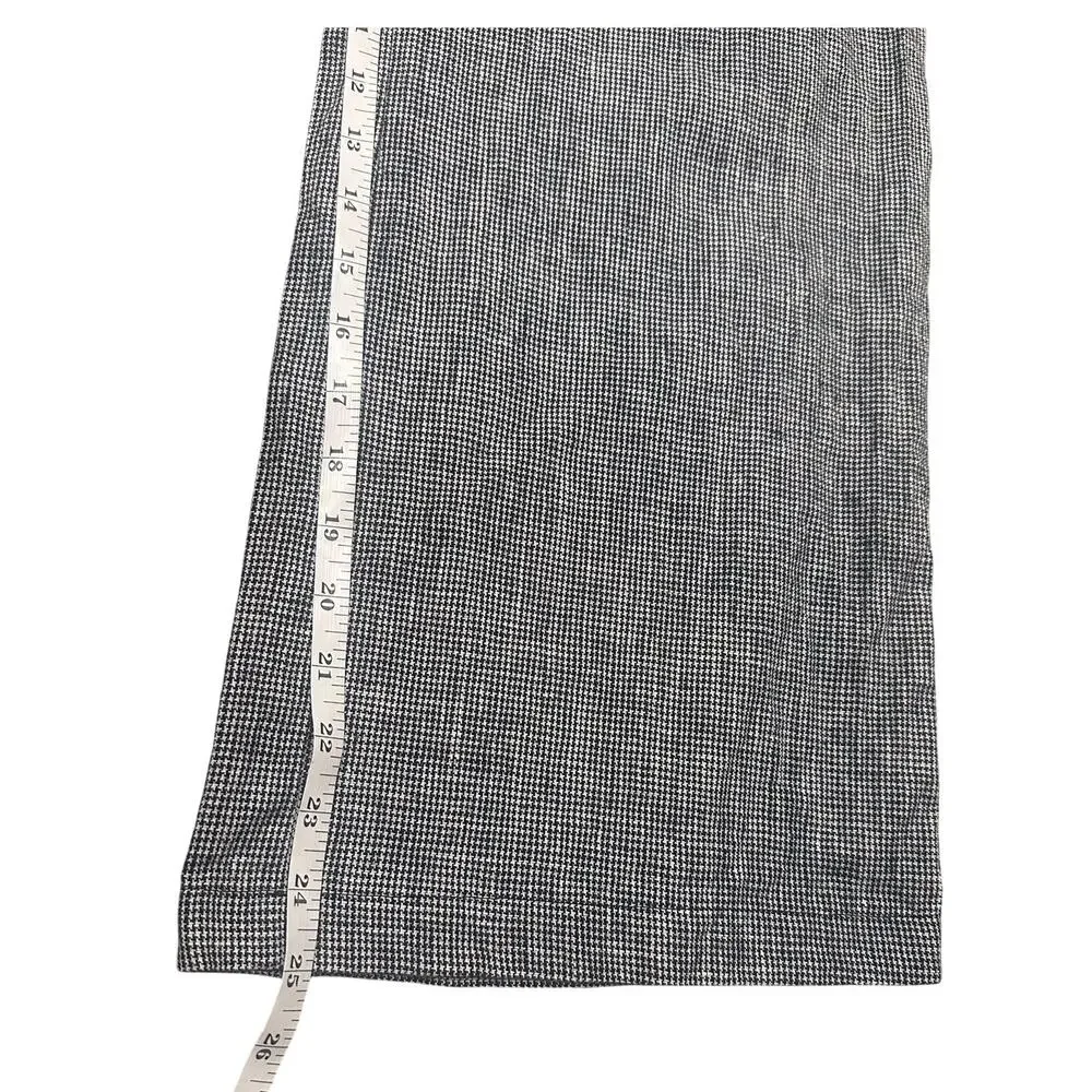 Reformation 100% Linen Houndstooth Wide Leg Cropped Pants EUC Size 6